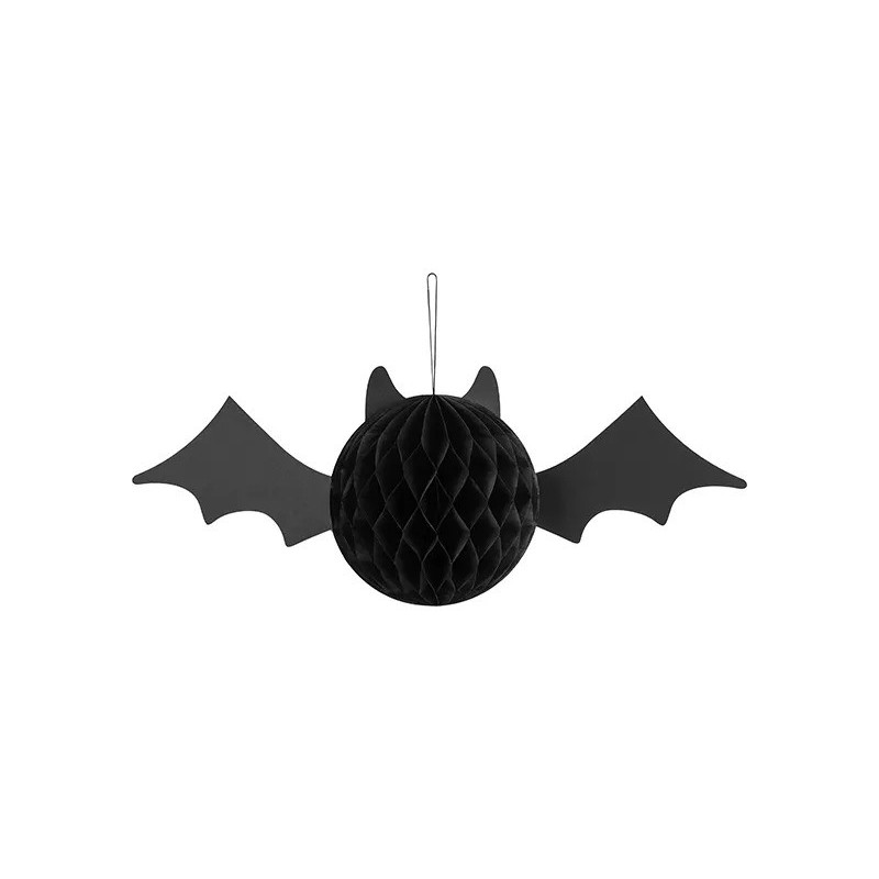 Dekoracja bibułowa nietoperz czarny halloween - 1