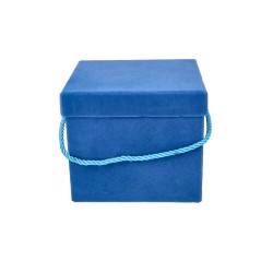 Flowerbox kwadrat niebieski pudełko kwiaty 15x13cm