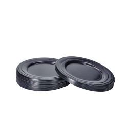 Talerze papierowe- okrągłe czarne 18,5cm 20szt