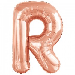 Balon foliowy litera R różowe złoto duża 34''
