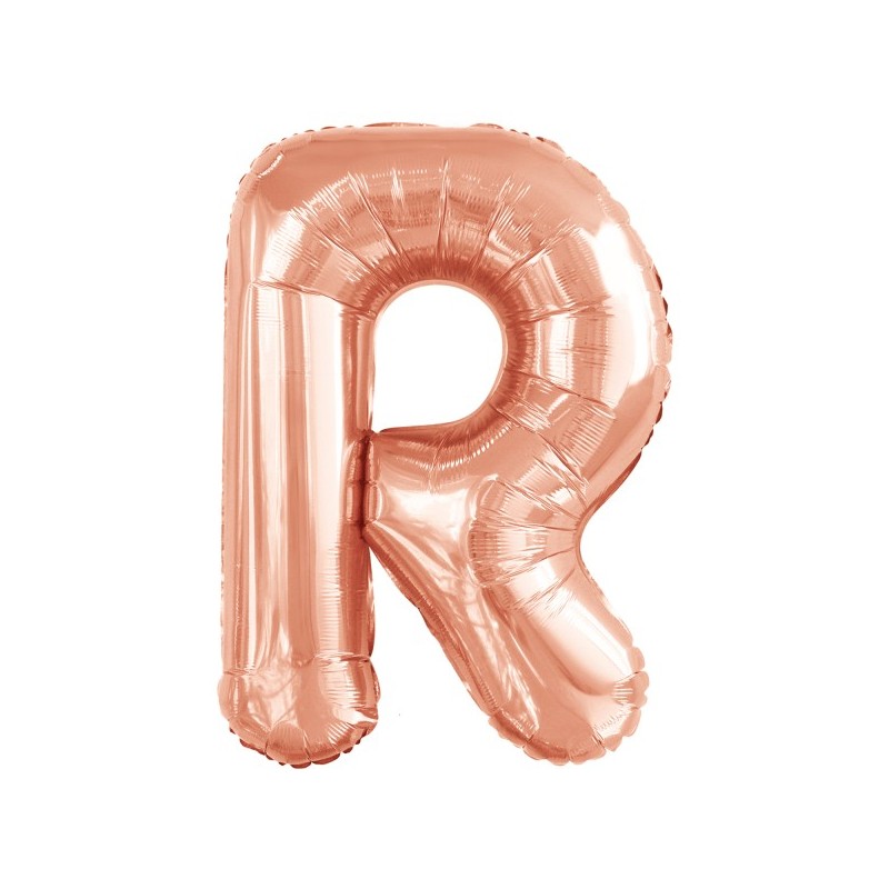 Balon foliowy litera R różowe złoto duża 34'' - 1