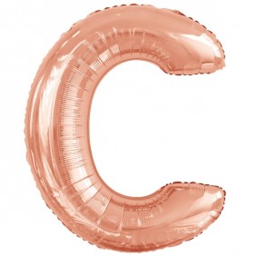 Balon foliowy litera C różowe złoto duża 34'' - 1