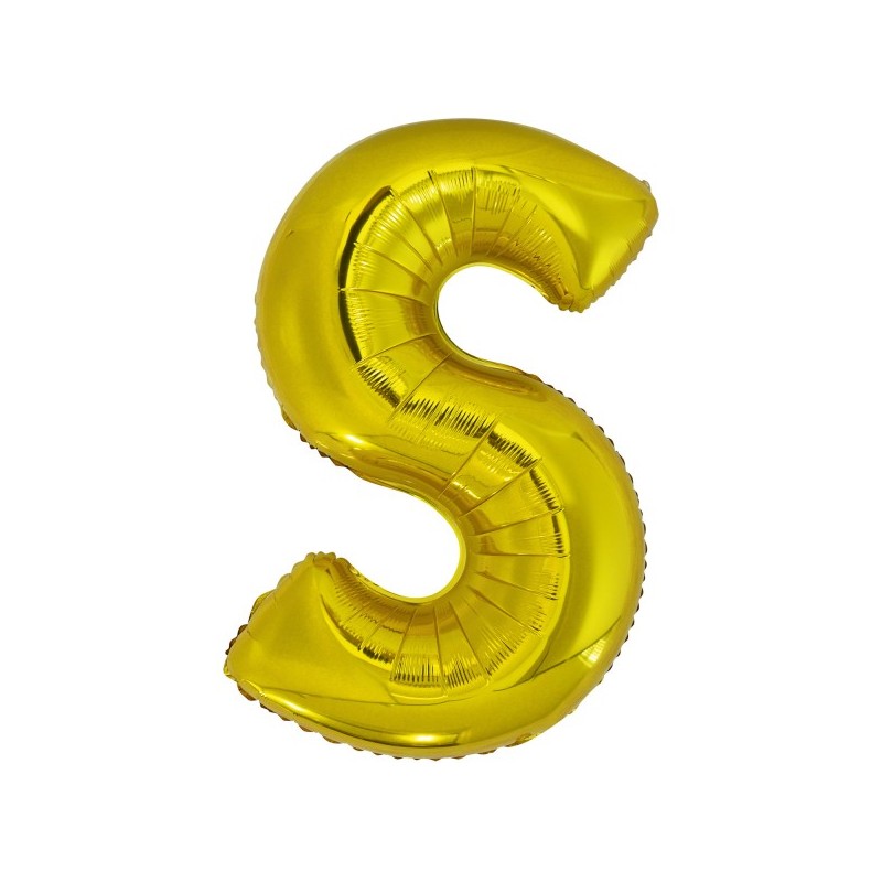Balon foliowy litera S złota duża metalik 34'' - 1