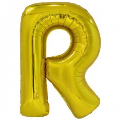 Balon foliowy litera R złota duża metalik 34''
