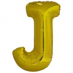 Balon foliowy litera J złota duża metalik 34''