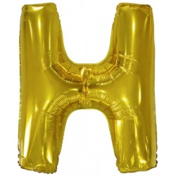 Balon foliowy litera H złota duża metalik 34''