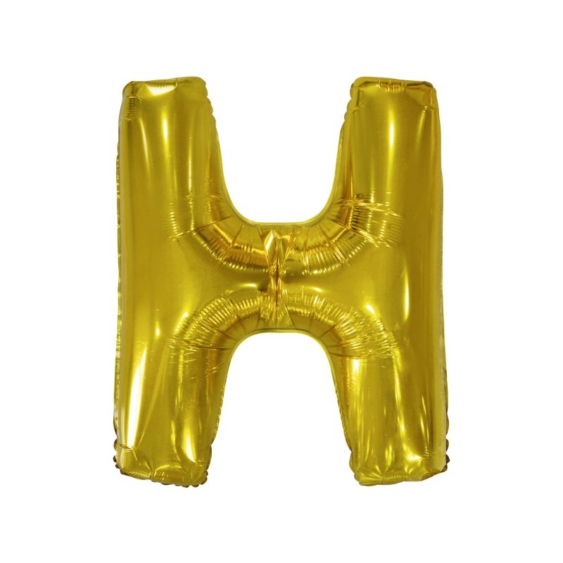 Balon foliowy litera H złota duża metalik 34'' - 1
