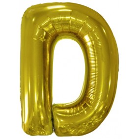 Balon foliowy litera D złota duża metalik 34'' - 1
