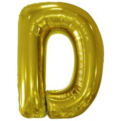 Balon foliowy litera D złota duża metalik 34'' - 1