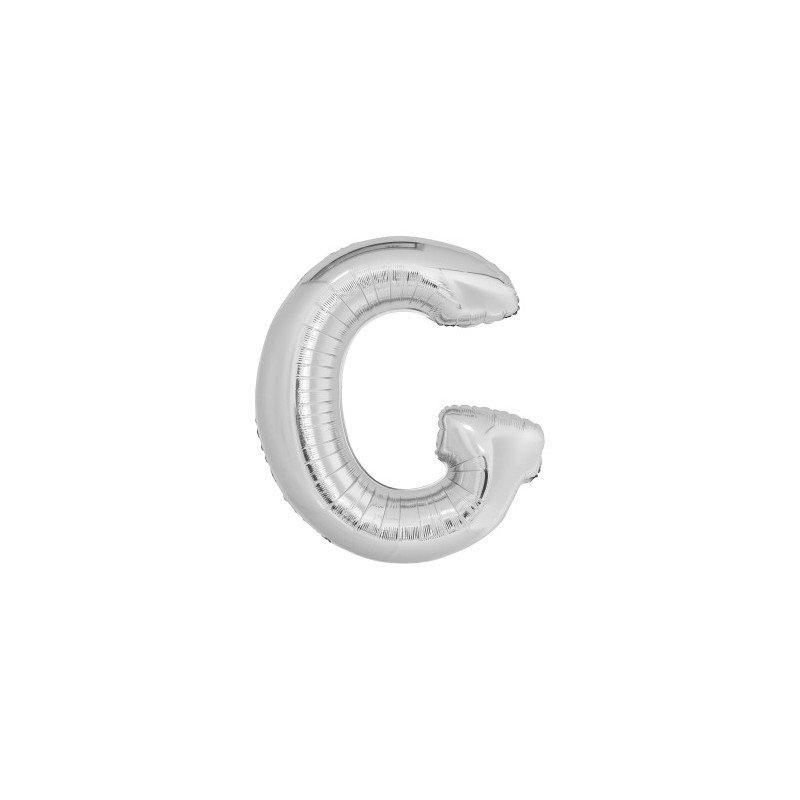 Balon foliowy litera G srebrna metalik duża 34'' - 1