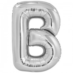 Balon foliowy litera B srebrna metalik duża 34''