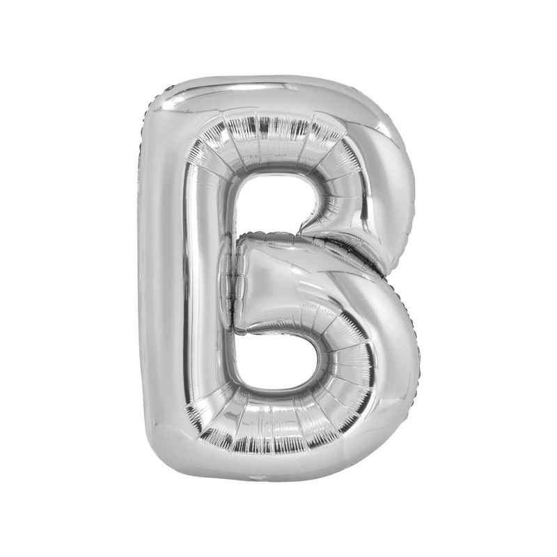 Balon foliowy litera B srebrna metalik duża 34'' - 1