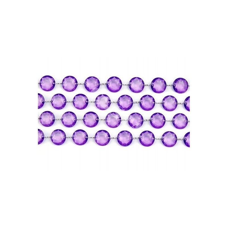 Girlanda kryształowa fioletowa dekoracja ozdoba 1m - 1