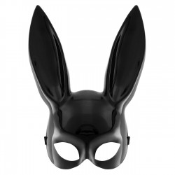 Maska na twarz halloween królik czarna z uszami - 1