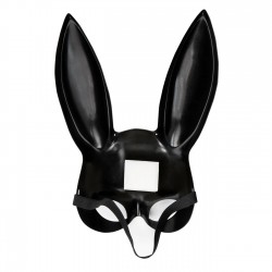Maska na twarz halloween królik czarna z uszami - 2