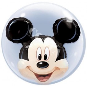 Balon gumowy przezroczysty okrągły Myszka Miki  - 1