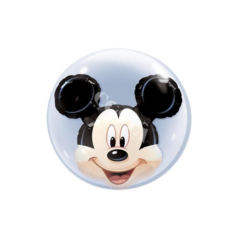 Balon gumowy przezroczysty okrągły Myszka Miki  - 1