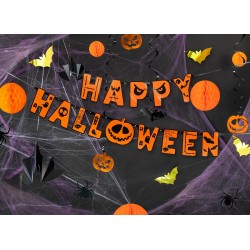 Baner Happy Halloween z dynią pomarańczowy ozdoba - 1