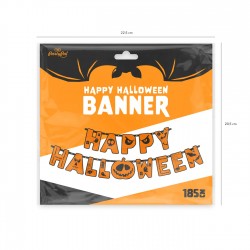 Baner Happy Halloween z dynią pomarańczowy ozdoba - 3
