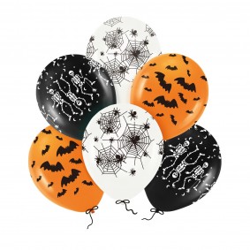 Balony lateksowe nietoperze pajęczyny Halloween - 1