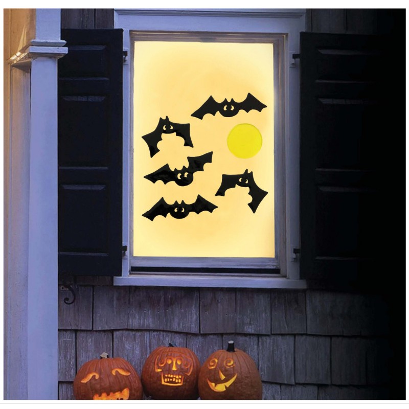 Nietoperze dekoracyjne żelowe na okno halloween - 2