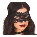 Maska koronkowa czarna ażurowa elegancka na twarz - 1