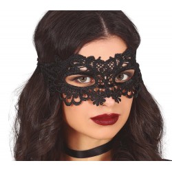 Maska koronkowa czarna ażurowa elegancka na twarz