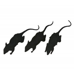 Szczury sztuczne czarna dekoracja halloween 3szt