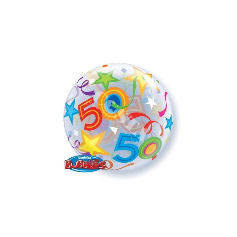 Balon gumowy kolorowy z nadrukiem 50 urodziny - 1