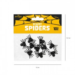 Konfetti plastikowe halloween pająki czarne 10szt - 2