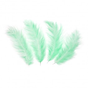 Pióra dekoracyjne zielone średnie DIY ozdoba 50szt - 1
