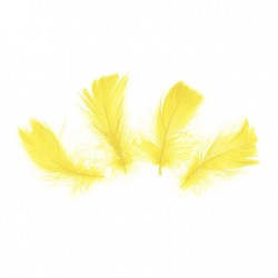 Pióra dekoracyjne żółte małe ozdobne DIY 50szt - 1