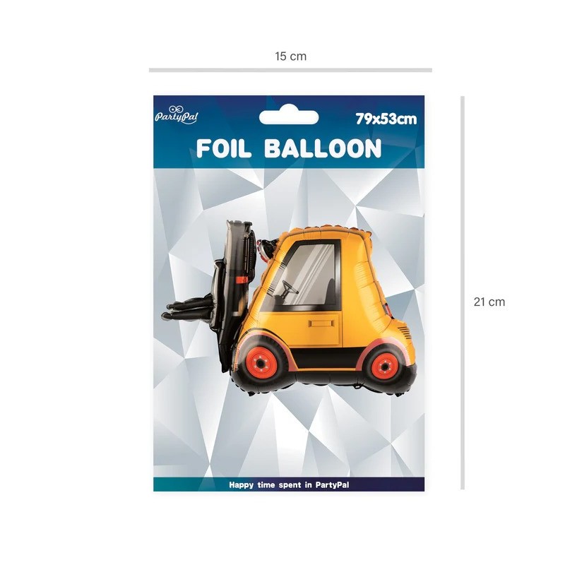 Balon foliowy wózek widłowy żółty budowa na hel - 2