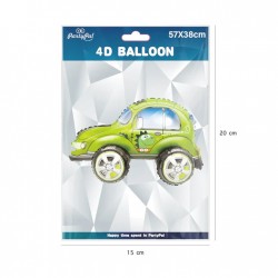 Balon foliowy stojący samochód garbus zielony auto - 2