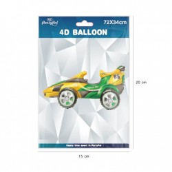 Balon foliowy samochód wyścigowy żółto-zielony - 2