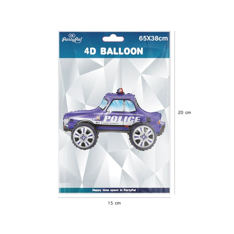 Balon foliowy stojący samochód policji granatowy - 2