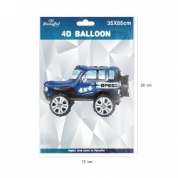 Balon foliowy samochód terenowy niebieski auto - 2