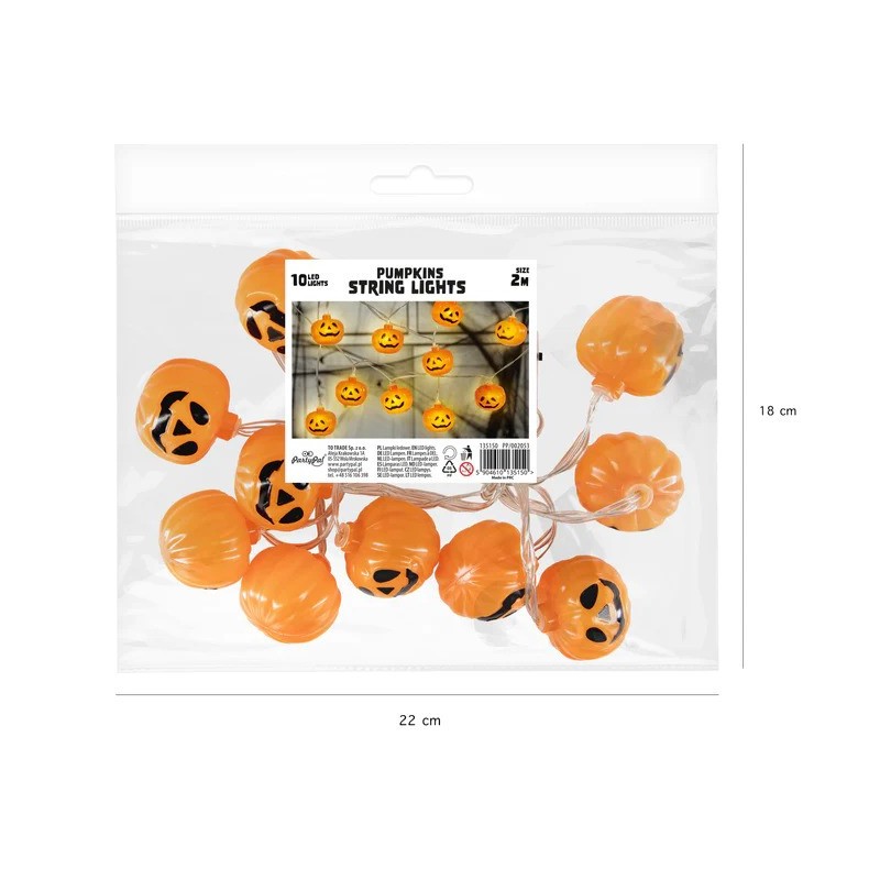 Girlanda świetlna LED dynie pomarańczowe halloween - 2