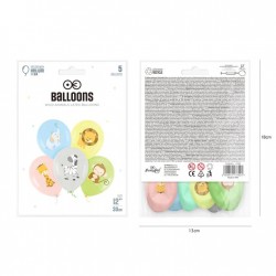 Balony lateksowe kolorowe zwierzątka na hel 5szt - 1