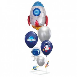 Balony Kosmos Rakieta zestaw ze stojakiem DIY 6szt - 1