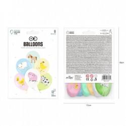 Pastelowe balony 30 cm Zwierzęta domowe mix 6sztuk - 2