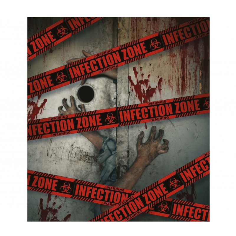 Taśma ostrzegawcza Infection Zone halloween zombie - 2