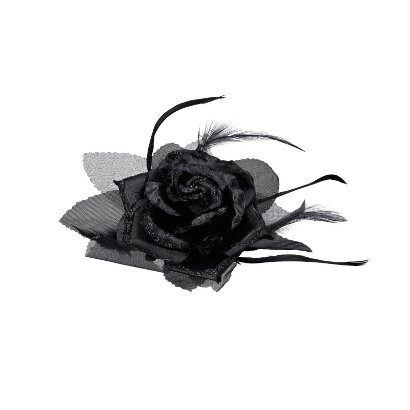 Spinka do włosów czarny kwiat