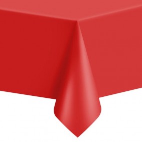 Obrus czerwony plamoodporny plastikowy na stół - 2