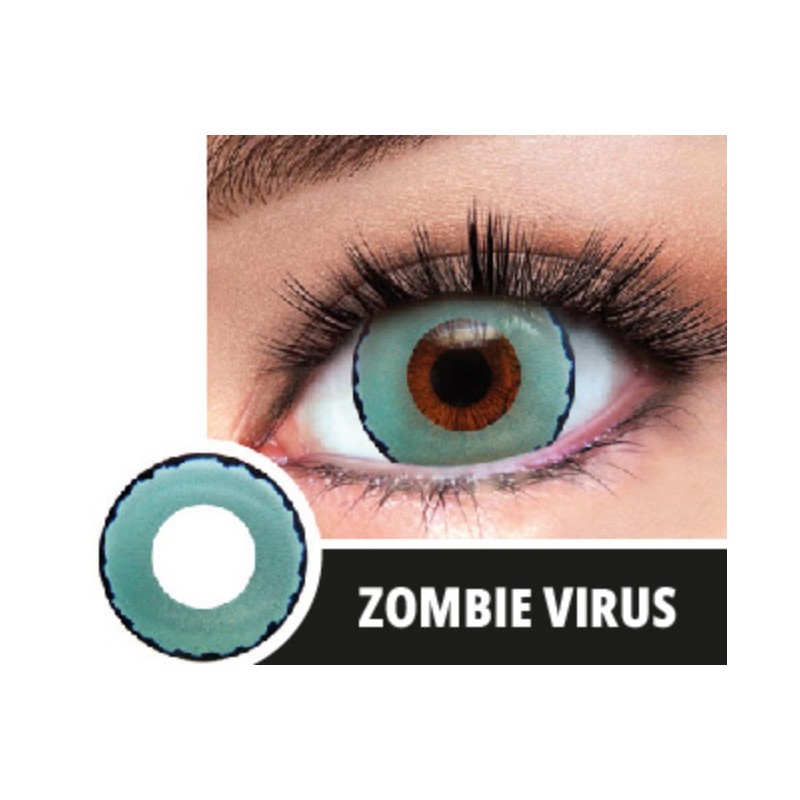Soczewki jednodniowe kolorowe zielone Zombie Virus - 1