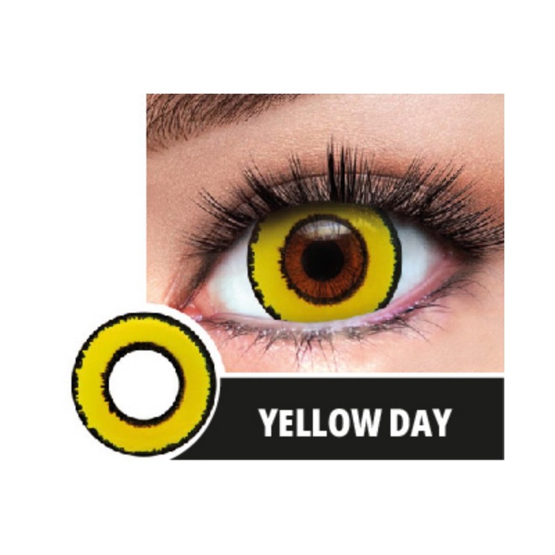 Soczewki jednodniowe kolorowe kontaktowe Yellow - 1