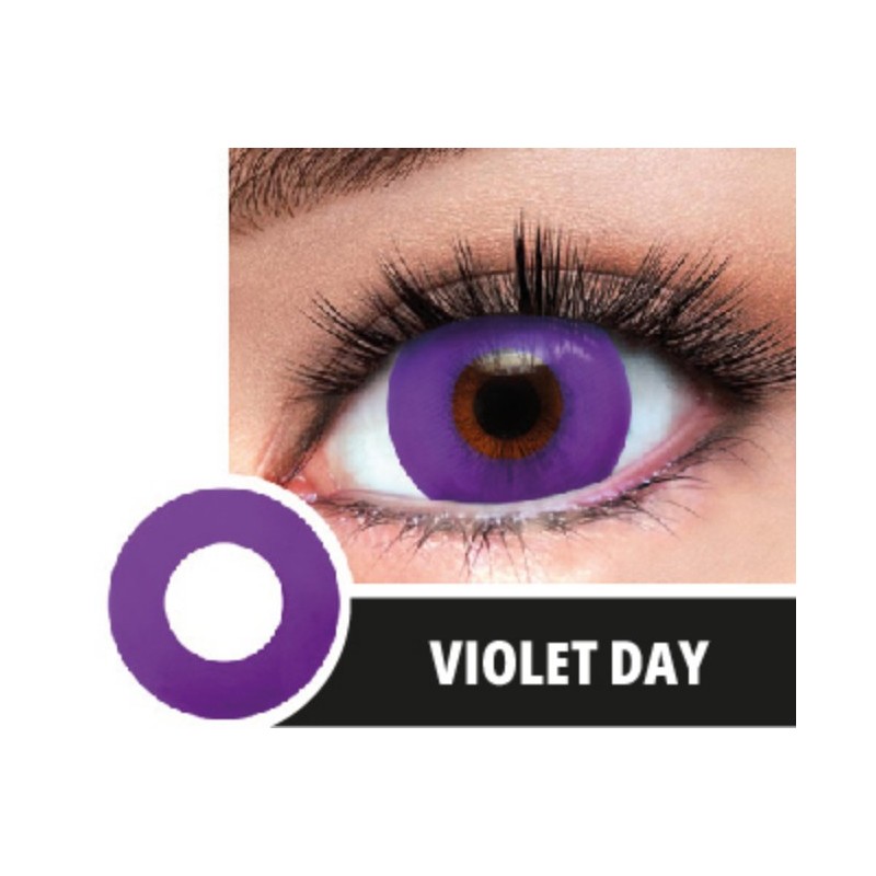 Soczewki jednodniowe kolorowe kontaktowe Violet - 1