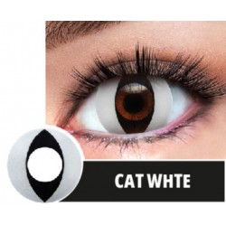 Soczewki jednodniowe kolorowe kontaktowe Cat White - 1