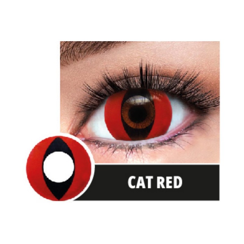 Soczewki jednodniowe kolorowe kontaktowe Cat Red - 1