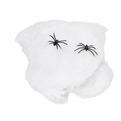 Pajęczyna biała z pająkami dekoracja halloween 40g - 2